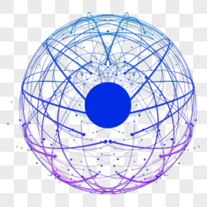 蓝紫色球形联网效果素材高清图片
