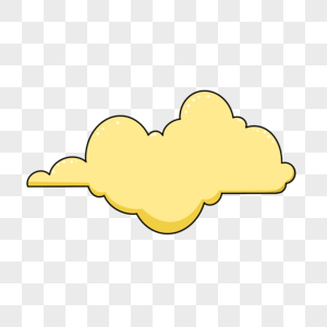 金黄色描边云朵图片