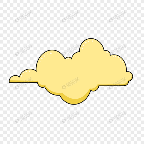 金黄色描边云朵图片