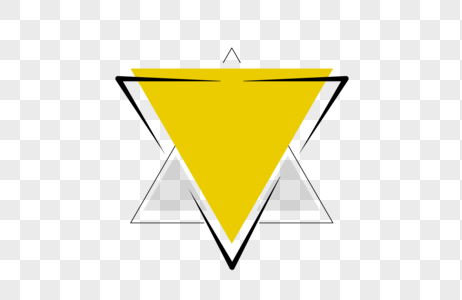 创意黄色三角形对话框设计高清图片