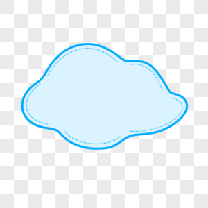 蓝色描边云朵图片
