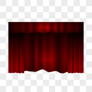 逼真红色幕布闭幕元素素材