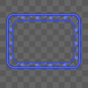 卡通手绘大气蓝色科技发光边框图片