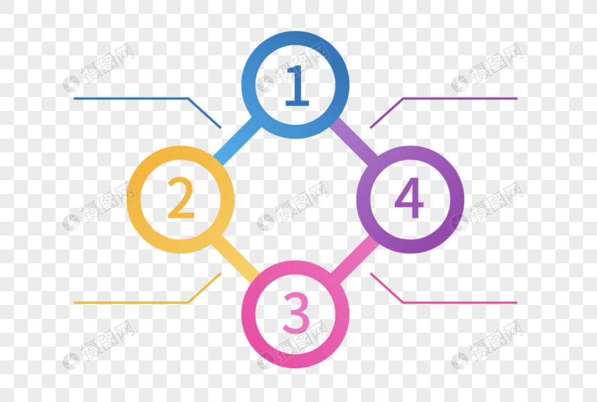 多彩圆环流程图背景