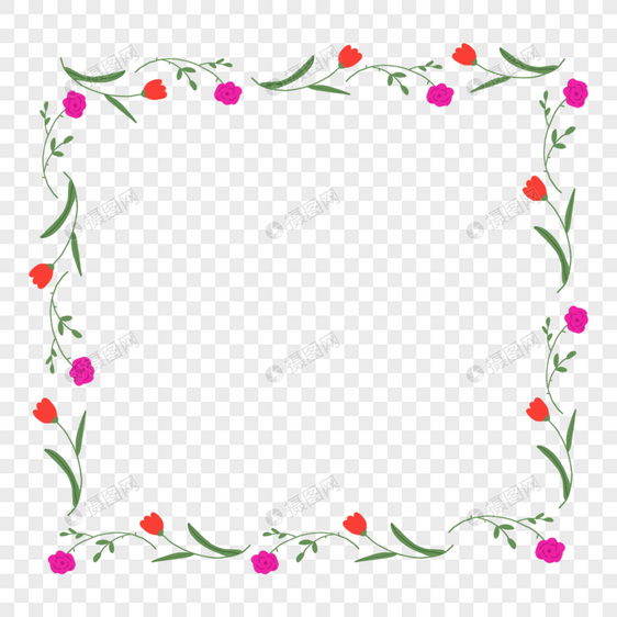 玫瑰花束植物边框底纹图片
