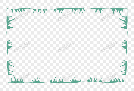绿色草丛植物边框底纹图片