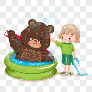 棕熊之洗澡图片
