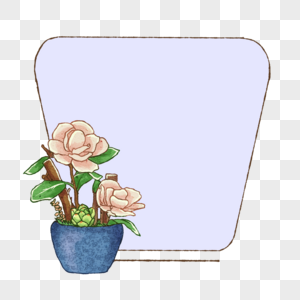 手绘小清新花卉植物边框图片
