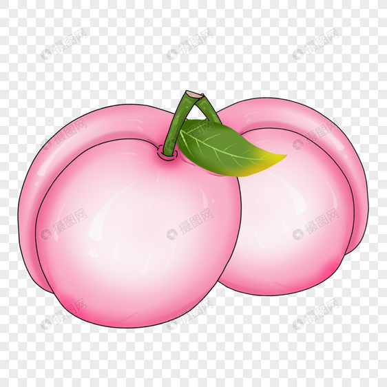 卡通粉色桃子插图图片