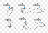 公共洗手步骤图片