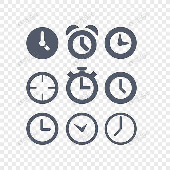 扁平风格时钟图标app网页图标元素图片