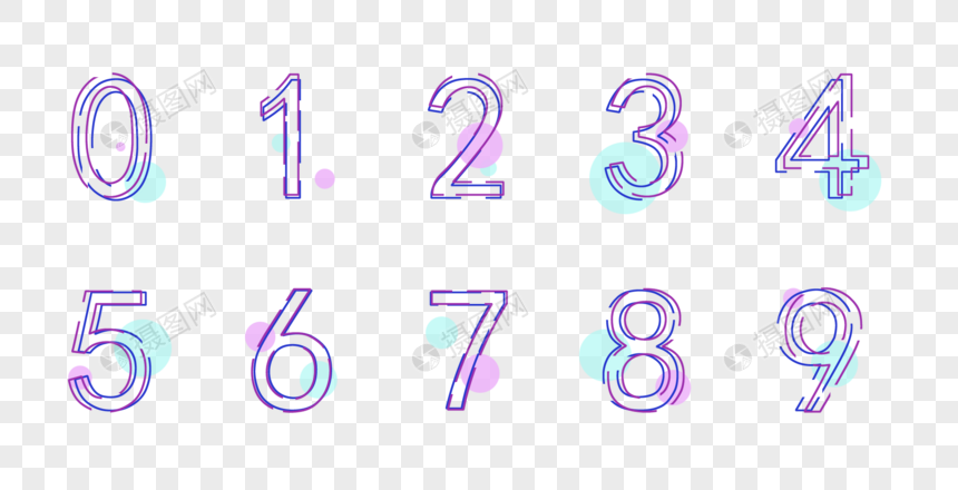 数字线型字体设计图片