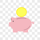 手绘小猪存钱罐图片