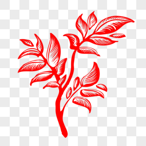 树叶剪纸图片