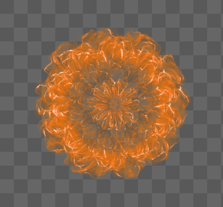 橙色半透明琉璃花朵元素图片