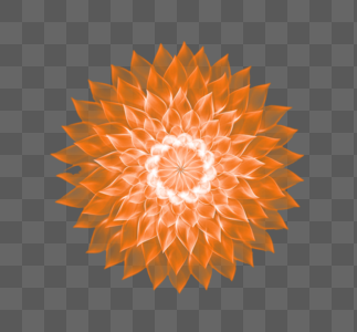 橙色半透明琉璃花朵元素图片