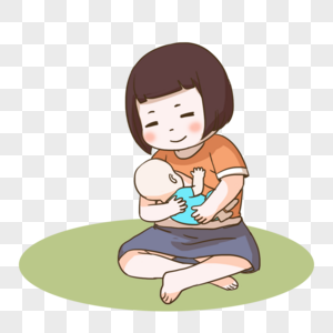 妈妈喂奶温馨图片元素