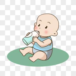 婴儿和奶瓶图片