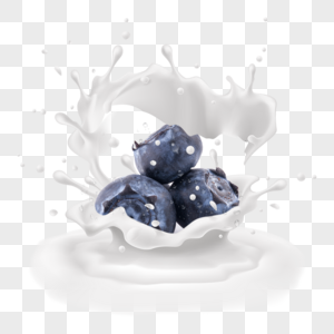 牛奶蓝莓水果图片
