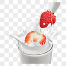 牛奶草莓图片