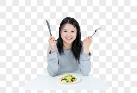 胖女生健康饮食图片