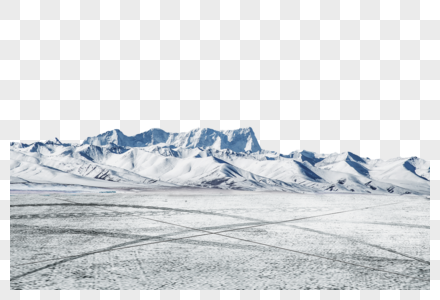 高山雪地汽车大气背景图片