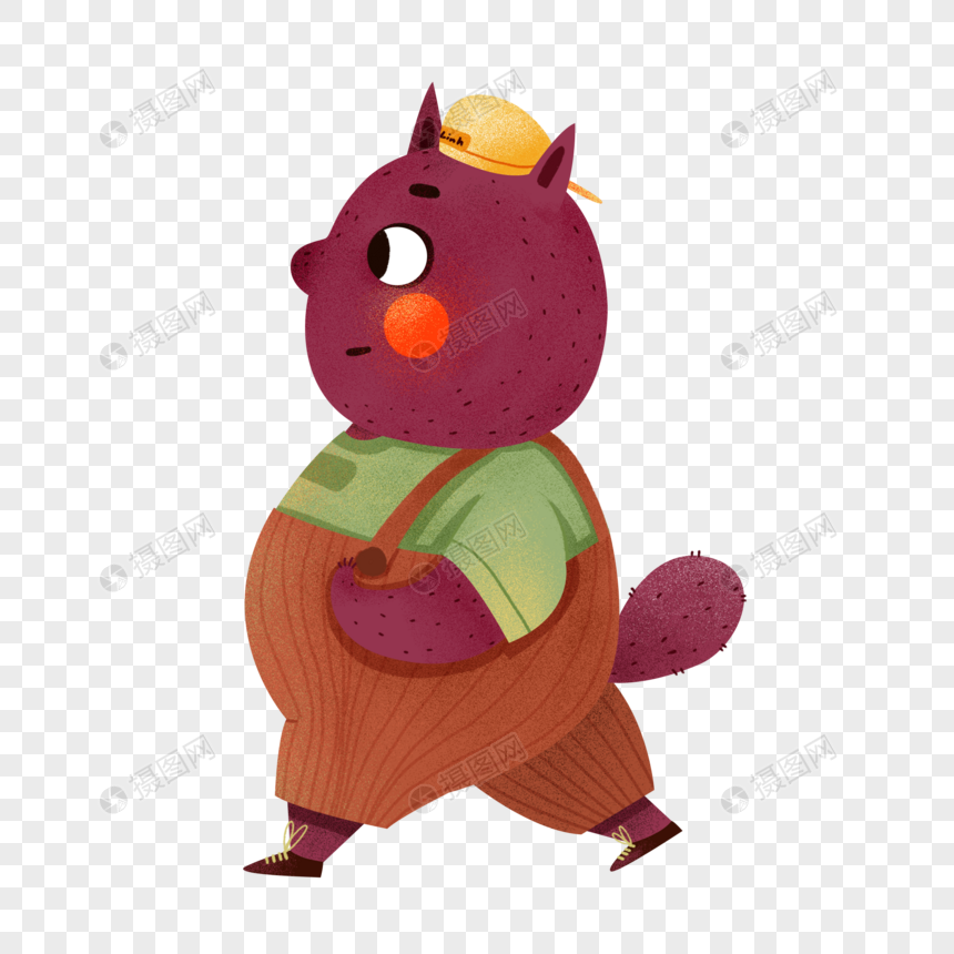 正在行走的可爱小熊