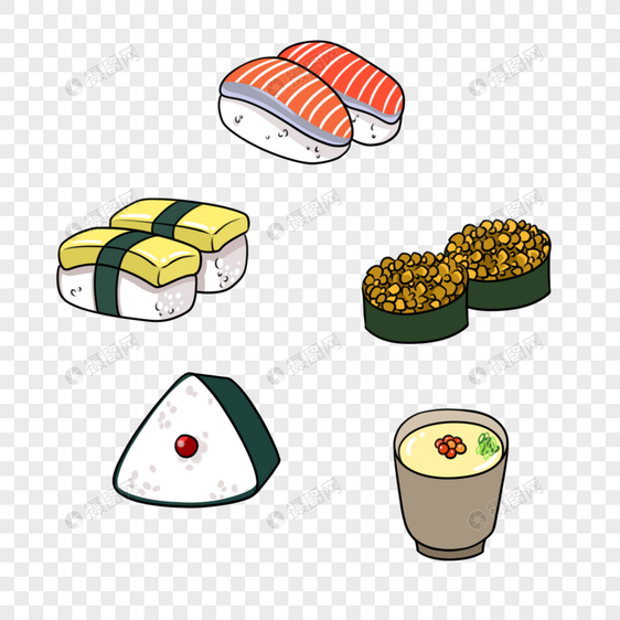 寿司咸鱼蒸蛋饭团图片