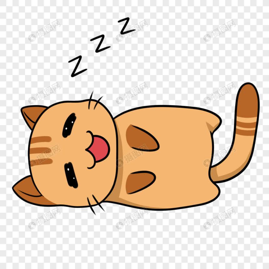 仰躺打滚卖萌的橘色花猫花狸猫元素素材下载 正版素材 摄图网