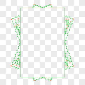 不规则图形花草边框图片