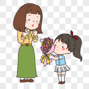 小学生给老师献花图片