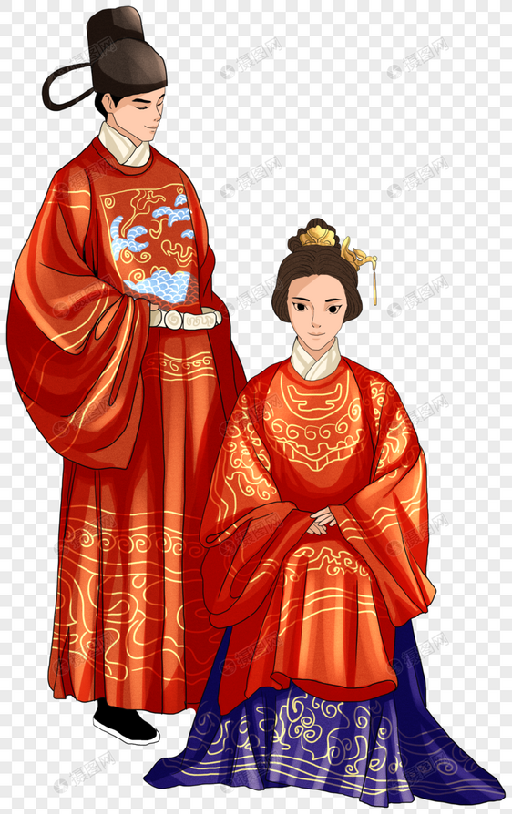 婚礼传统服饰元素图片