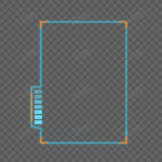 不规则方形能量条科技边框图片