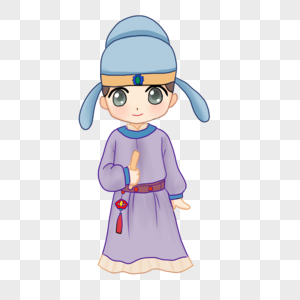 古代背书包的孩子图片