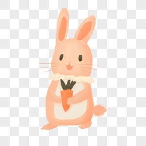 兔子拿胡萝卜图片