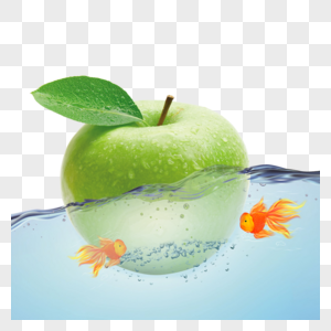 水中青苹果图片