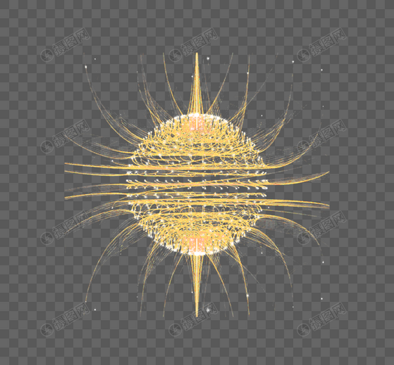 金色放射灯光效果元素图片