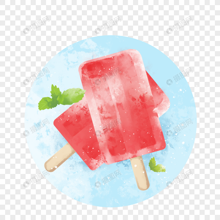 夏天清凉冰棒插画图片