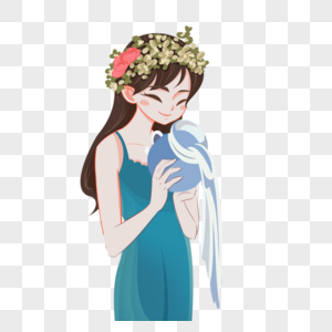 手拿水瓶的少女图片素材