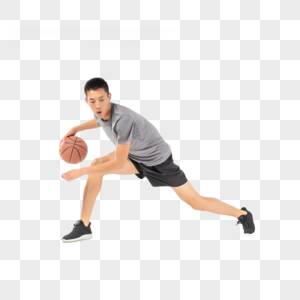 篮球运动员运球动作高清图片