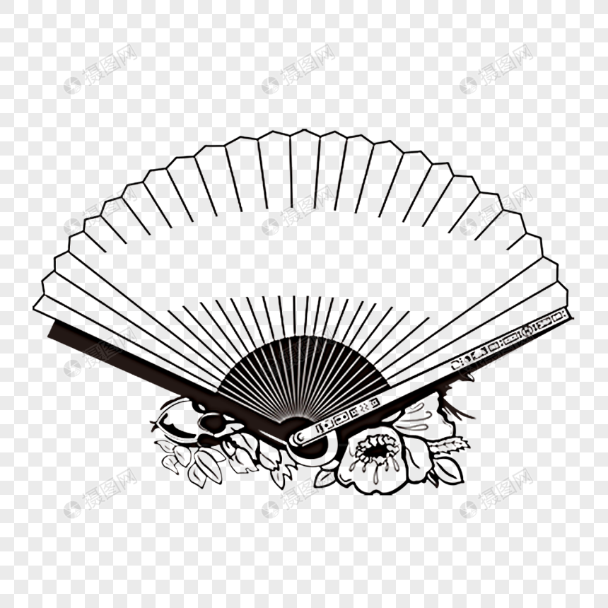 卡通扇形黑白边框