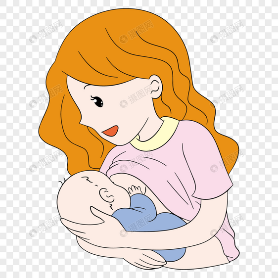 母婴喂养周给宝宝喂奶的母亲图片