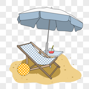 沙滩伞与沙滩椅图片