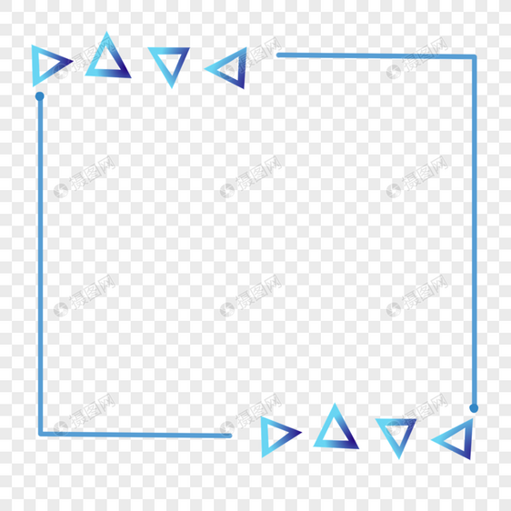 科技感渐变色简约几何边框图片