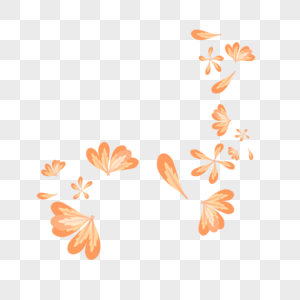 橙色花瓣洒落图片