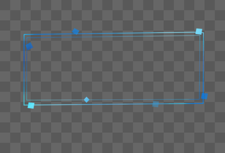 简约几何方块科技感渐变蓝色边框图片