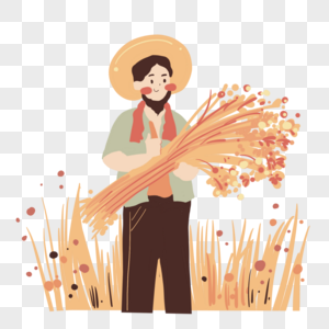 卡通可爱秋季丰收季农民人物图片