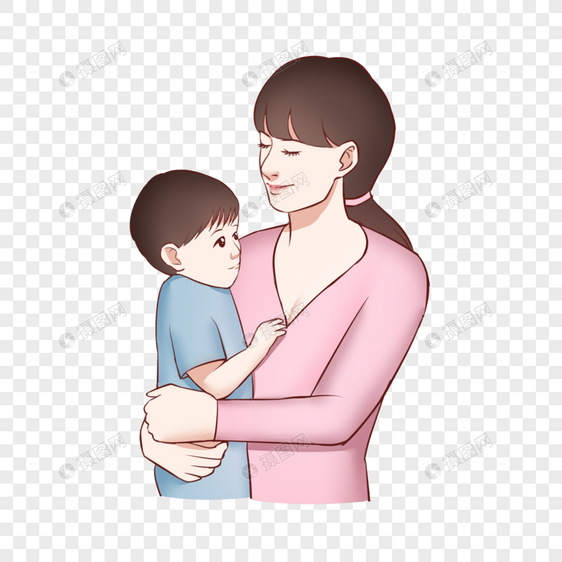 母婴系列妈妈宝宝插画图片