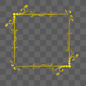 金色花纹欧式古典边框装饰图片