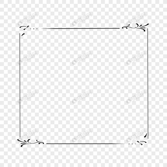 手绘简约花纹欧式古典边框图片